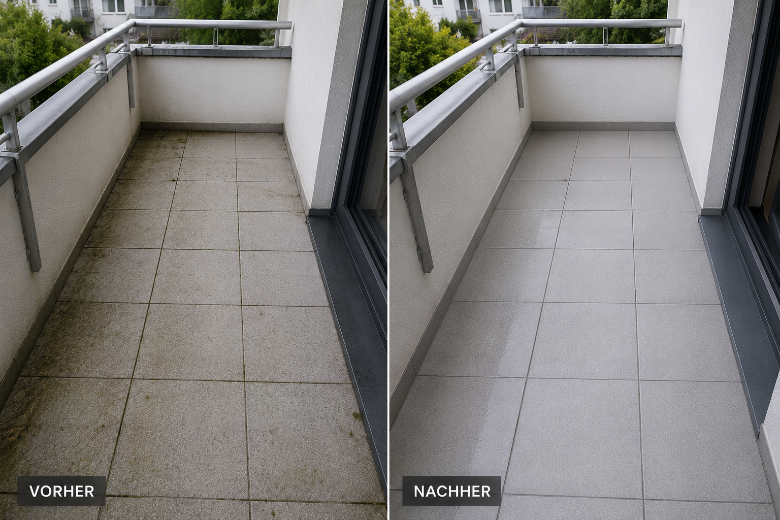 Balkonreinigung Vorher Nachher – JF Objektservice Kaiserslautern